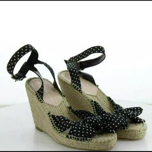 Loeffler Polka Dot Espadrille Wedge